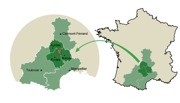 map of auvergne